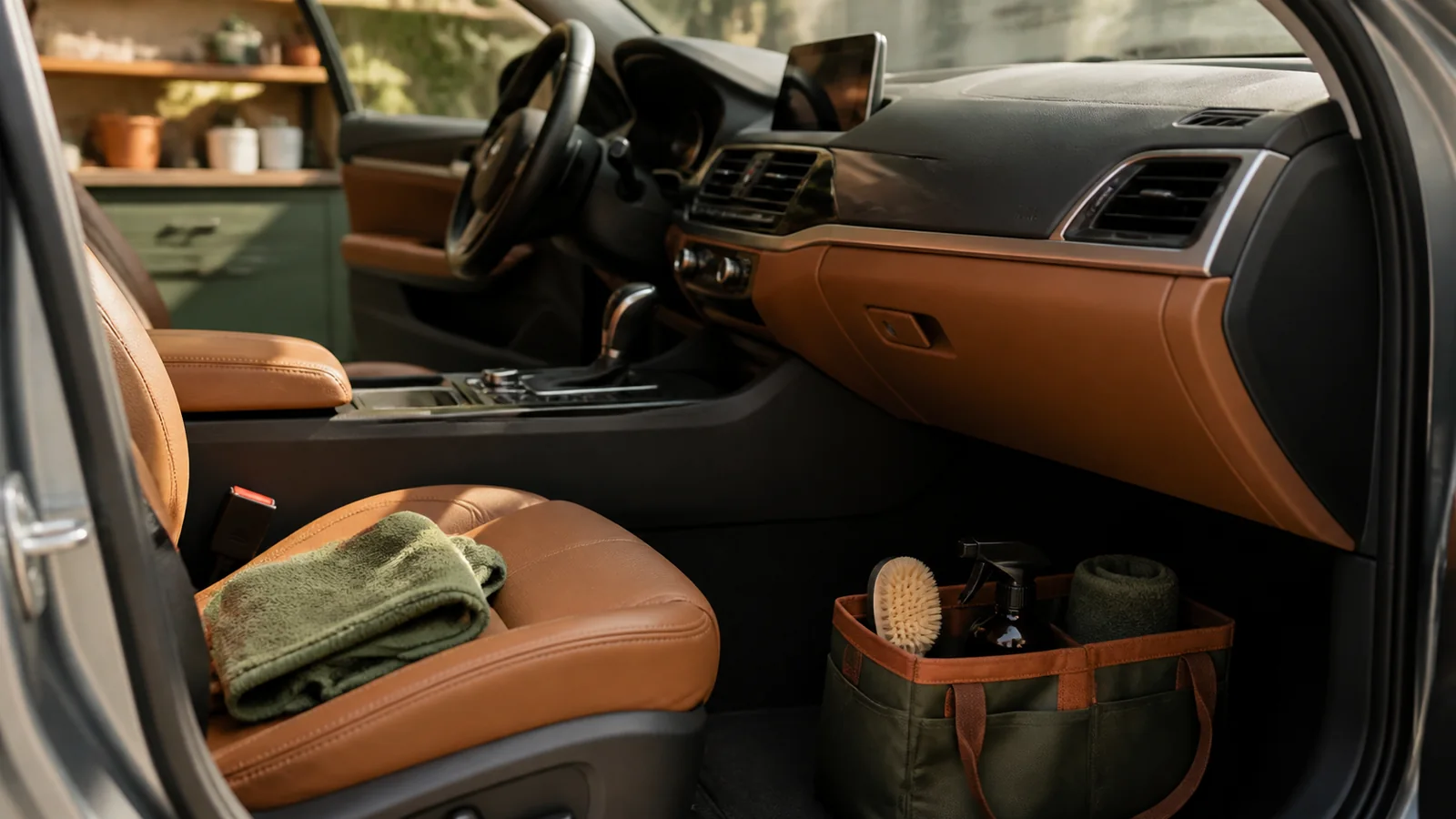 Care and ownership context for a gentle routine for cleaning common car interior materials