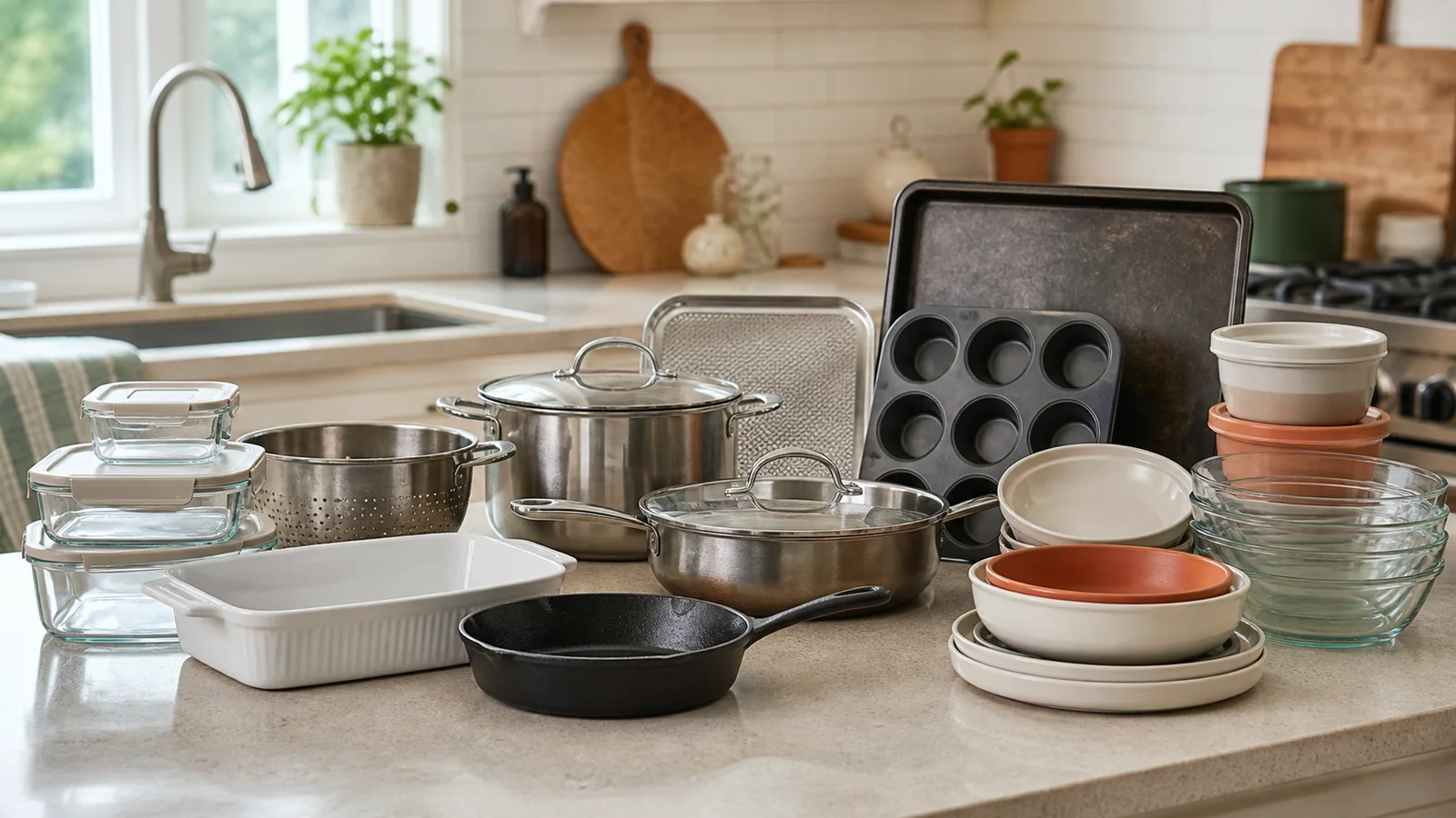 Selection details related to a material-aware routine for cleaning everyday cookware