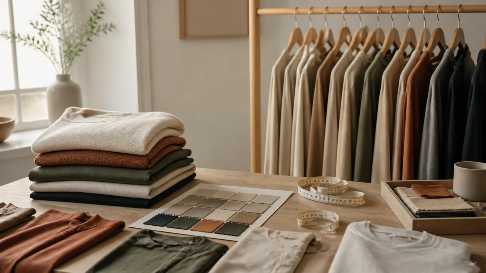 Editorial still life illustrating a useful wardrobe is built around repetition, not novelty