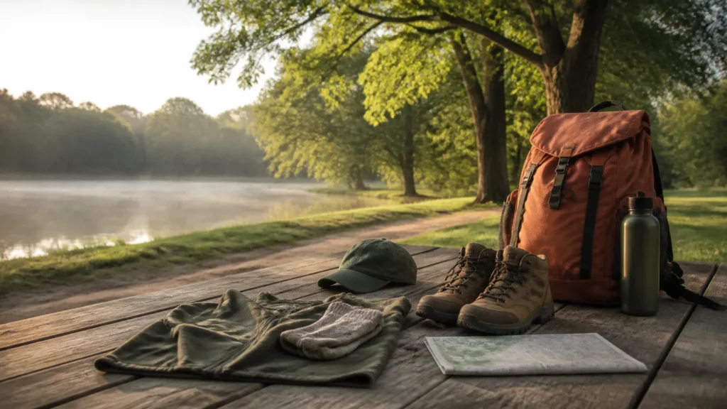 Editorial still life illustrating beginners rarely need the most complicated outdoor gear