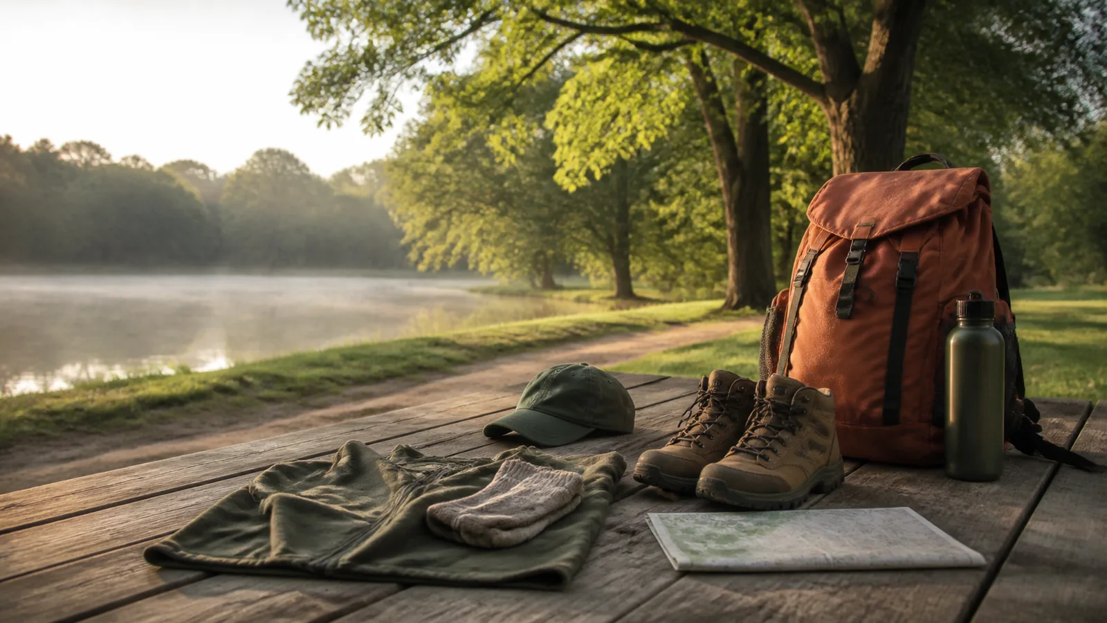 Editorial still life illustrating beginners rarely need the most complicated outdoor gear
