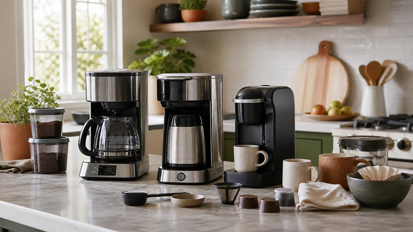 Selection details related to buying a coffee brewer: capacity, routine and cleanup
