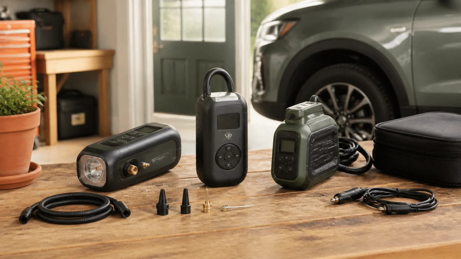 Selection details related to buying a portable tire inflator: compatibility, controls and storage