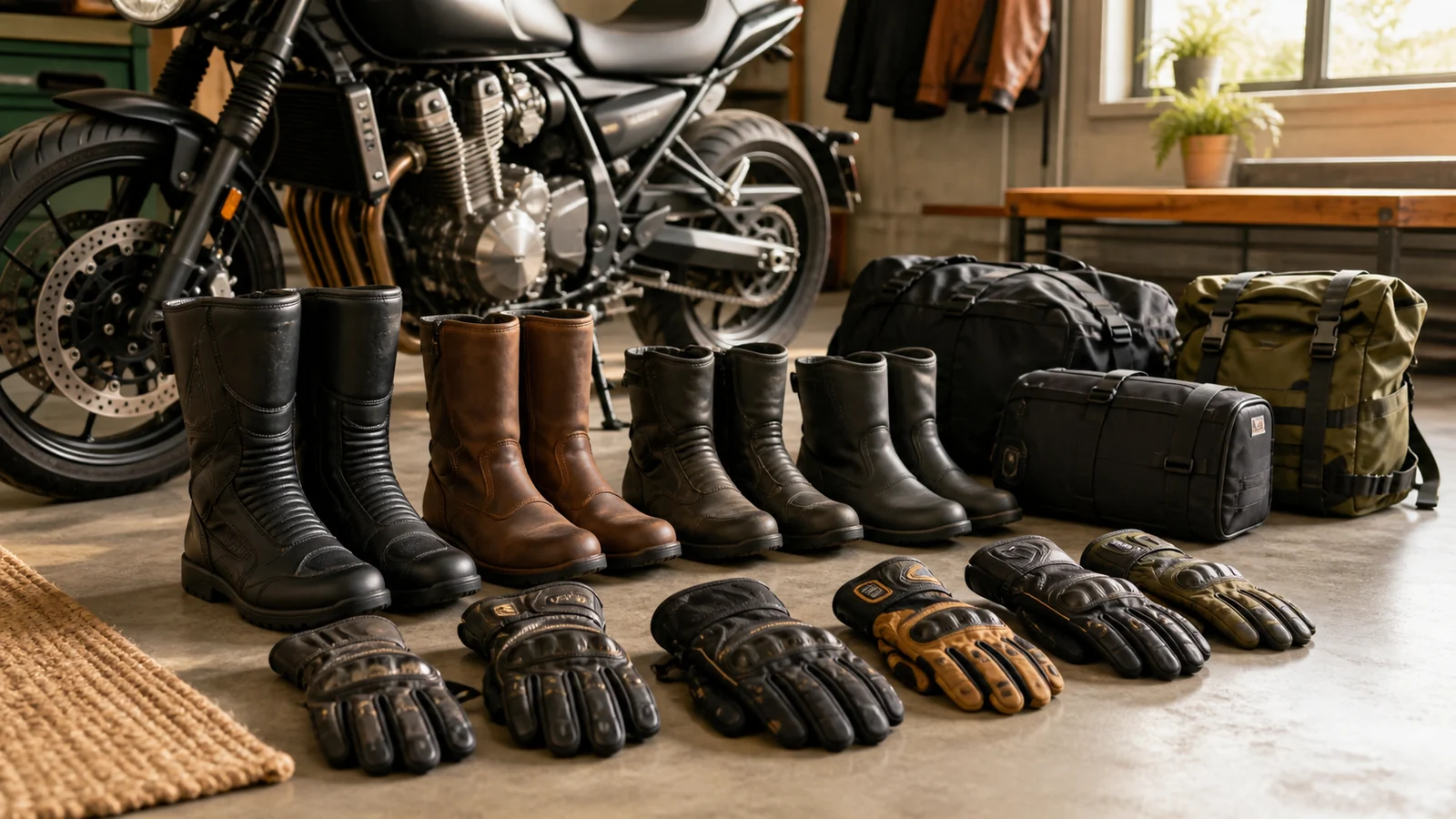 Selection details related to buying motorcycle gloves and boots: fit, coverage and care