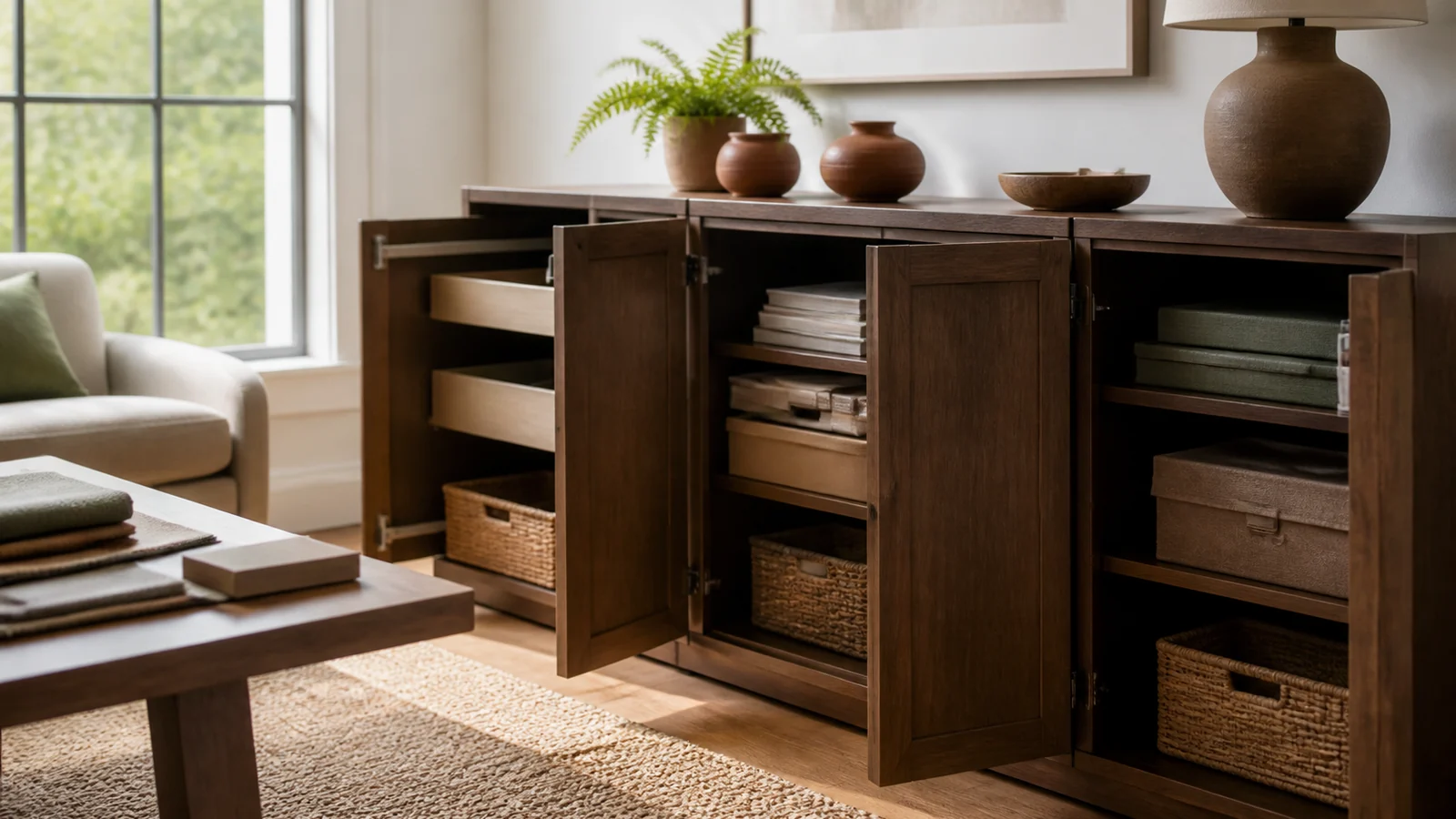 Care and ownership context for choosing storage furniture by capacity, access and room flow
