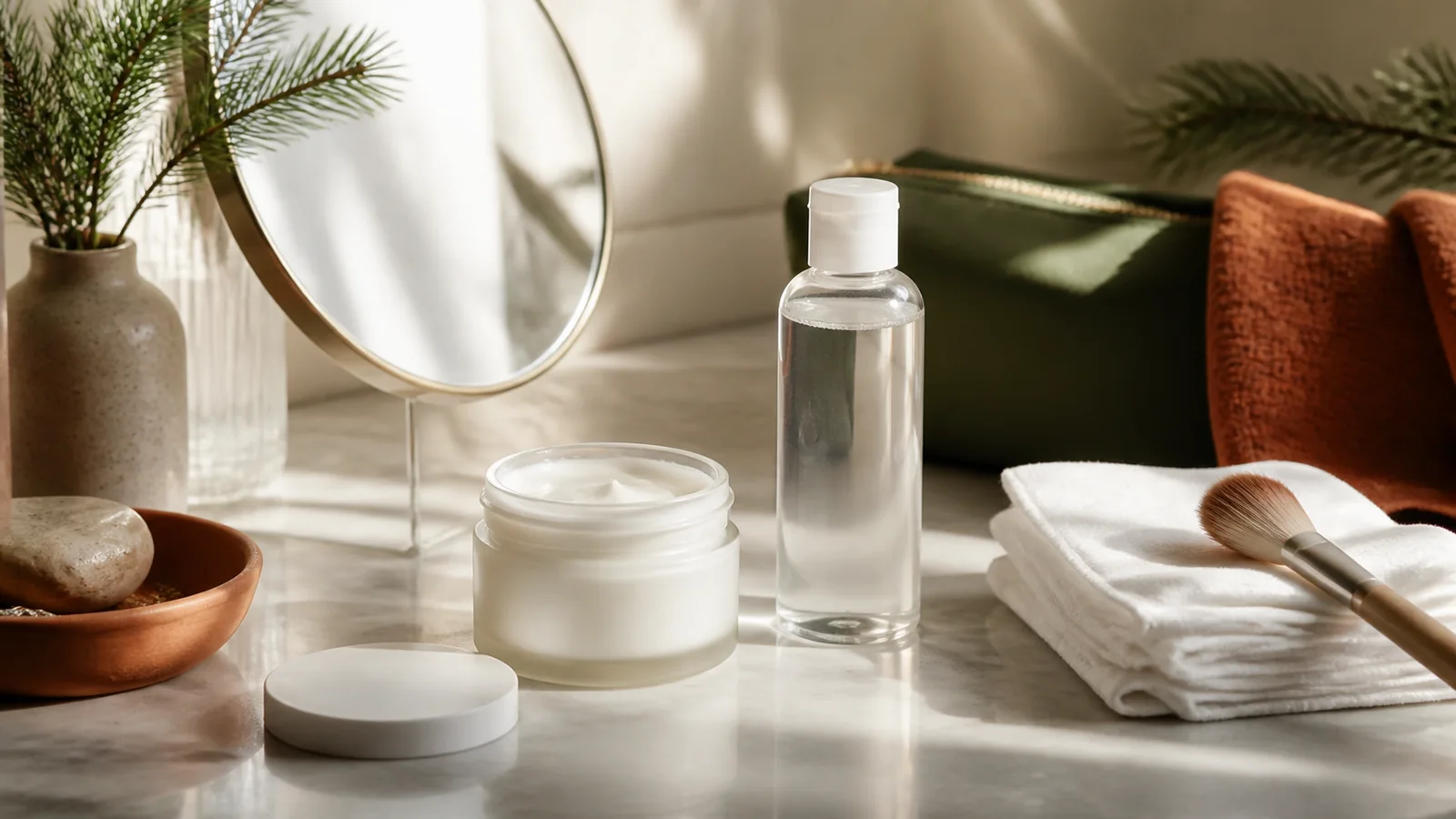 Selection details related to cleansing balm vs micellar water: texture, routine and travel