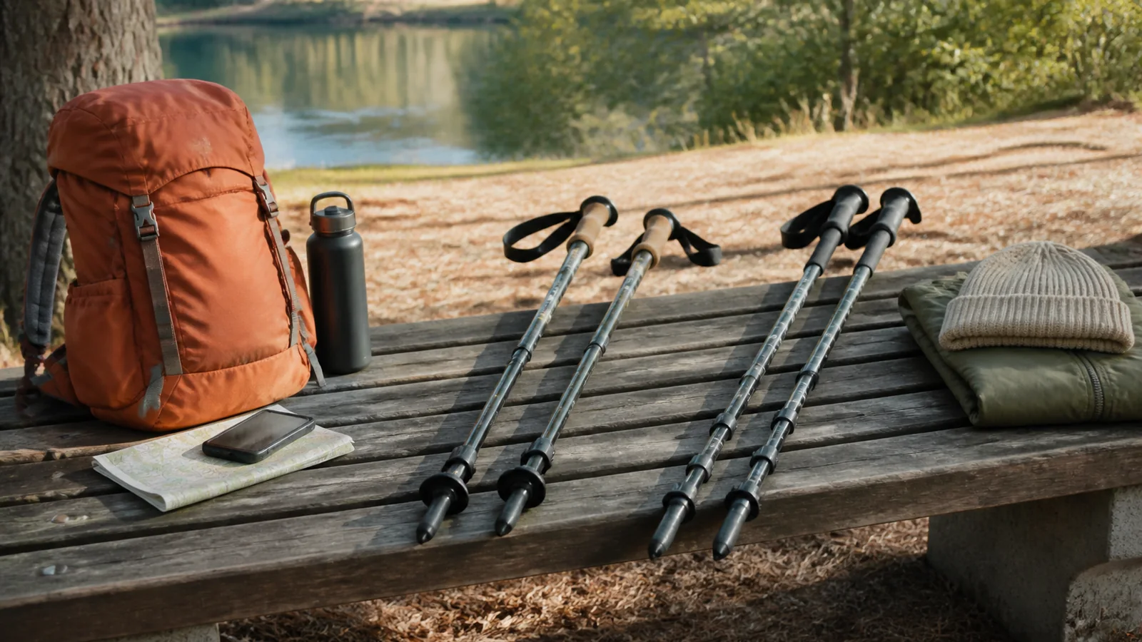 Selection details related to fixed vs adjustable trekking poles: simplicity, fit and storage