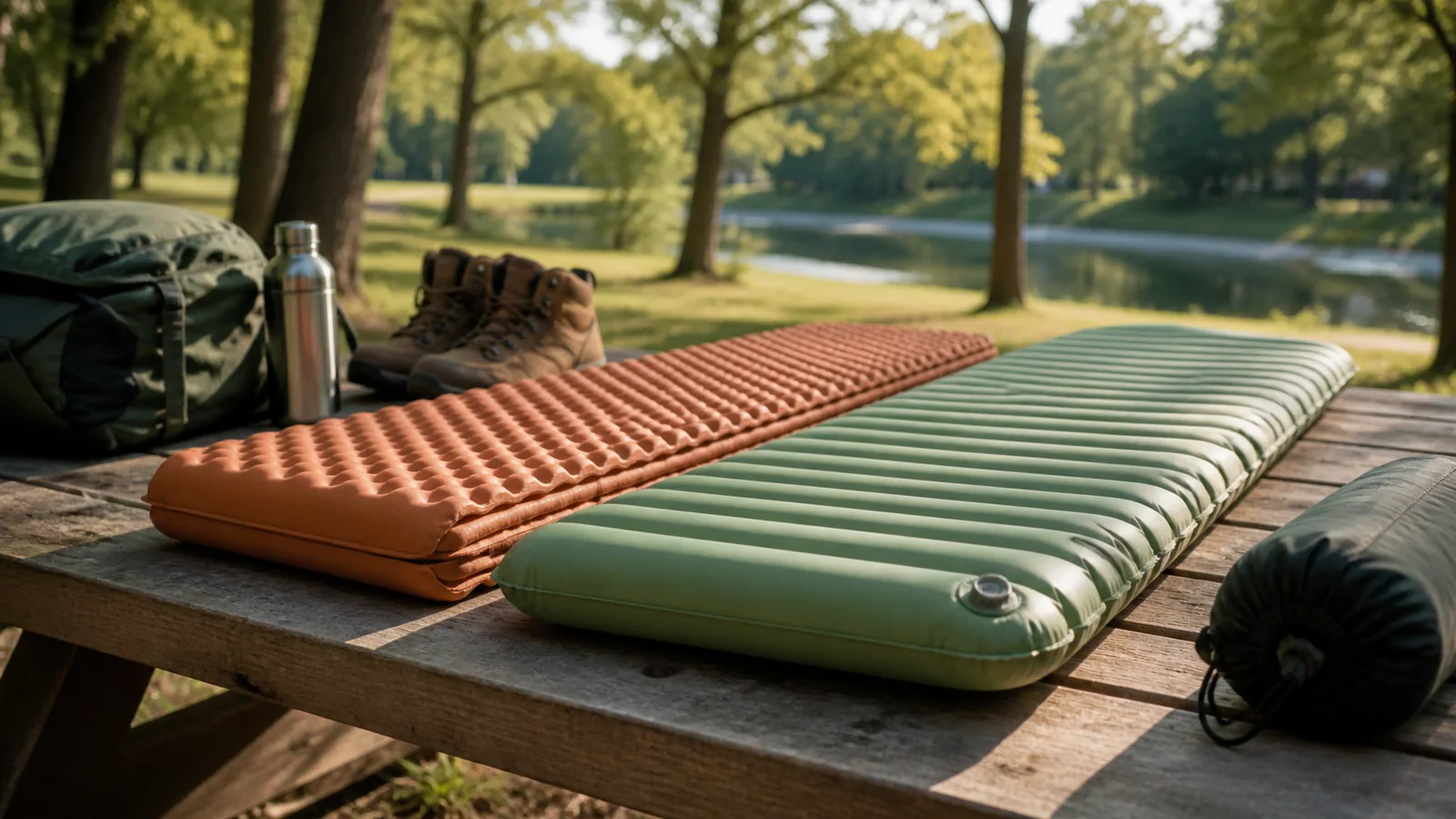 Selection details related to foam vs inflatable sleeping pads: comfort, packing and care