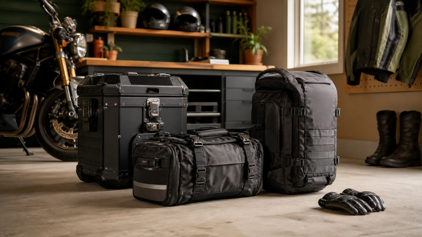 Care and ownership context for hard vs soft motorcycle luggage: security, weight and flexibility