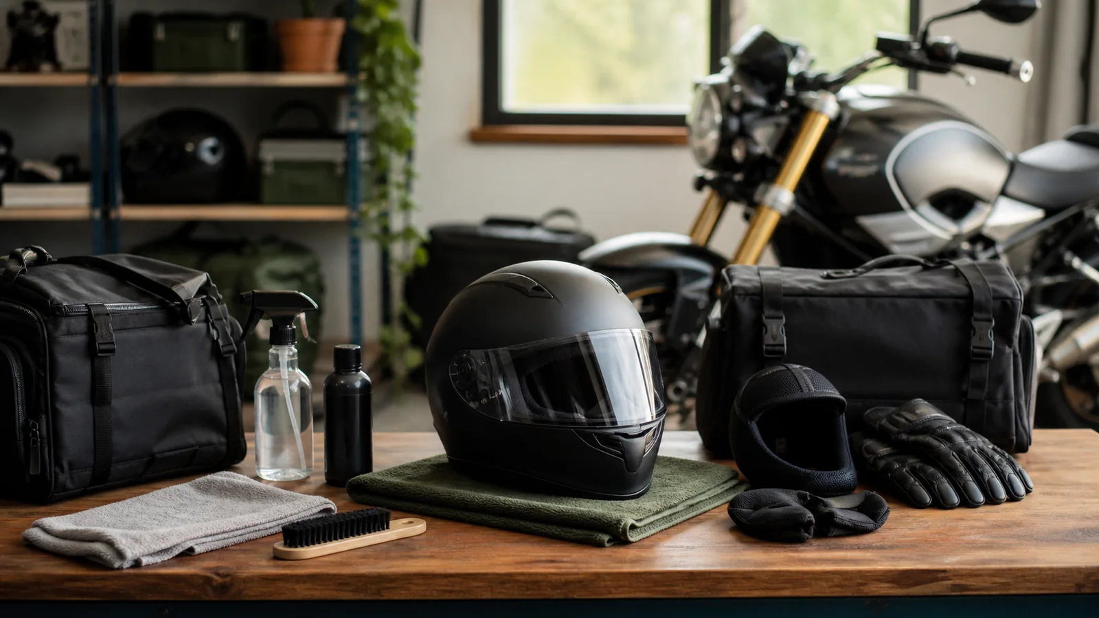Selection details related to how to care for a motorcycle helmet without altering it