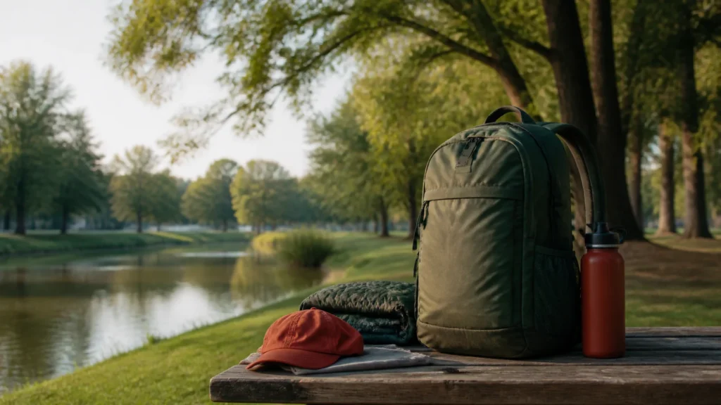 Editorial still life illustrating how to choose a daypack by fit, capacity and real use