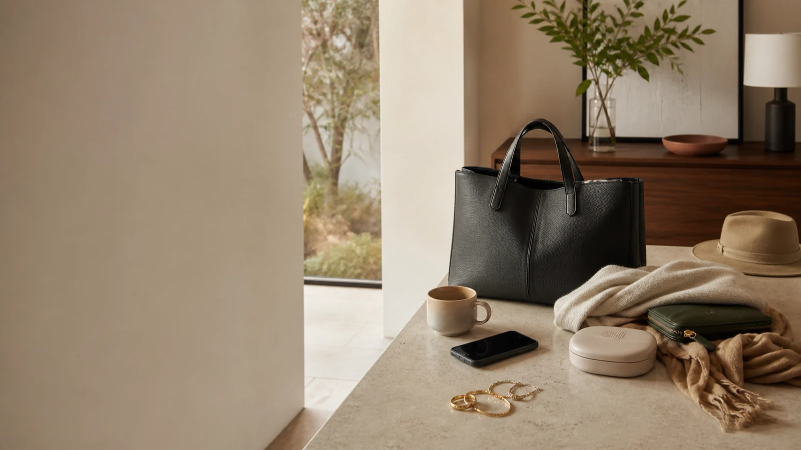 A considered collection of everyday objects in warm natural light