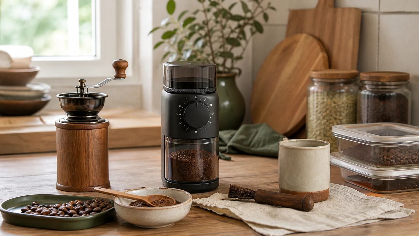 Care and ownership context for manual vs electric coffee grinders: control, noise and routine