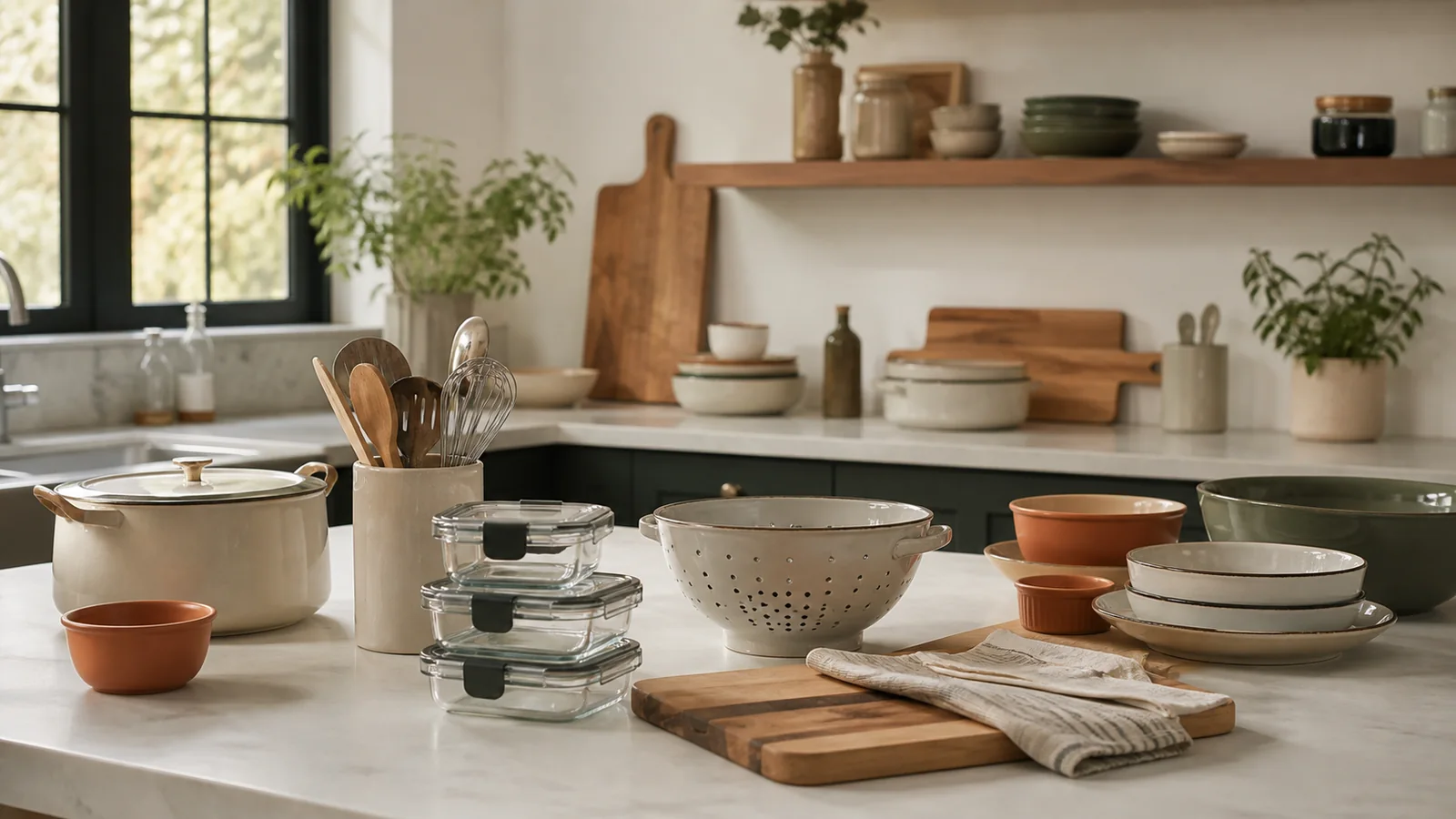 Editorial still life illustrating the best kitchen tool is the one that earns its storage space
