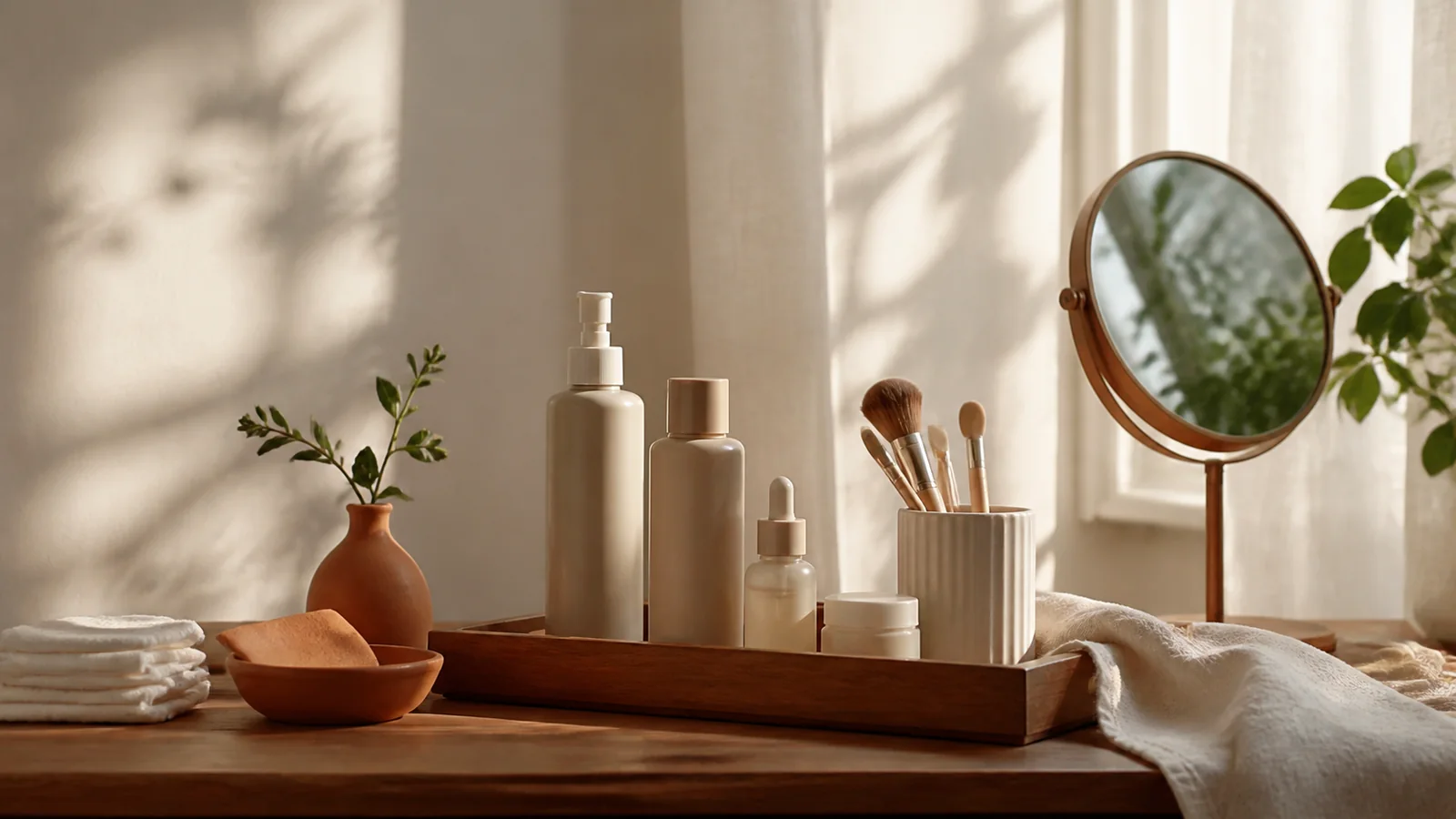 Editorial still life illustrating why a shorter beauty routine can be more informative